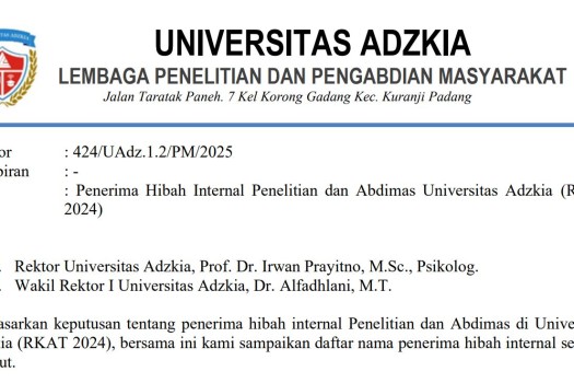 Pengumuman Pemenang Hibah Internal 2025